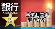 銀行実力番付2025「本業利益率」ランキング!5位福岡銀行、3位三井住友銀行、ベスト&ワースト1位は?